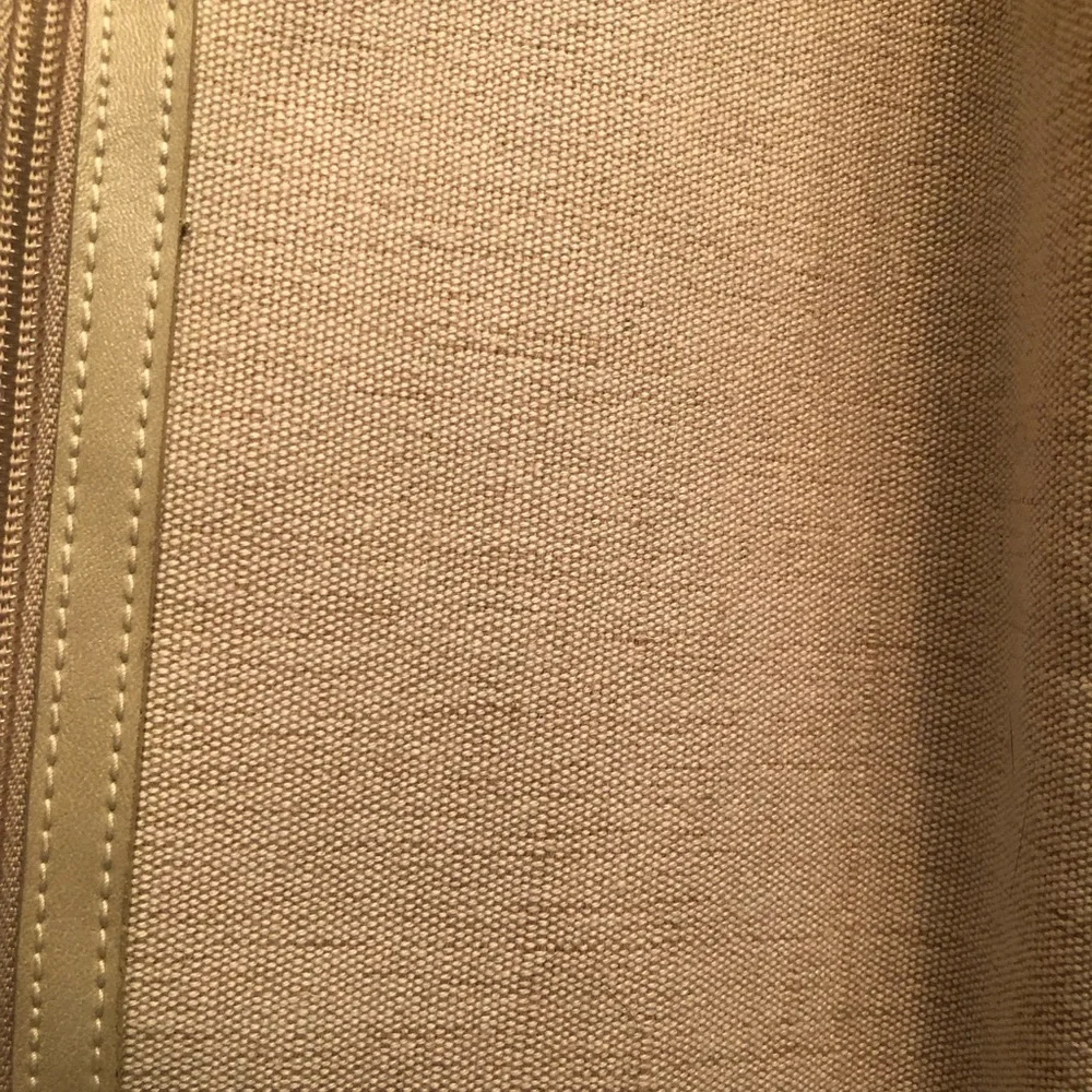 Canvas/ faux leather natural Handbag - Picture 5 of 6